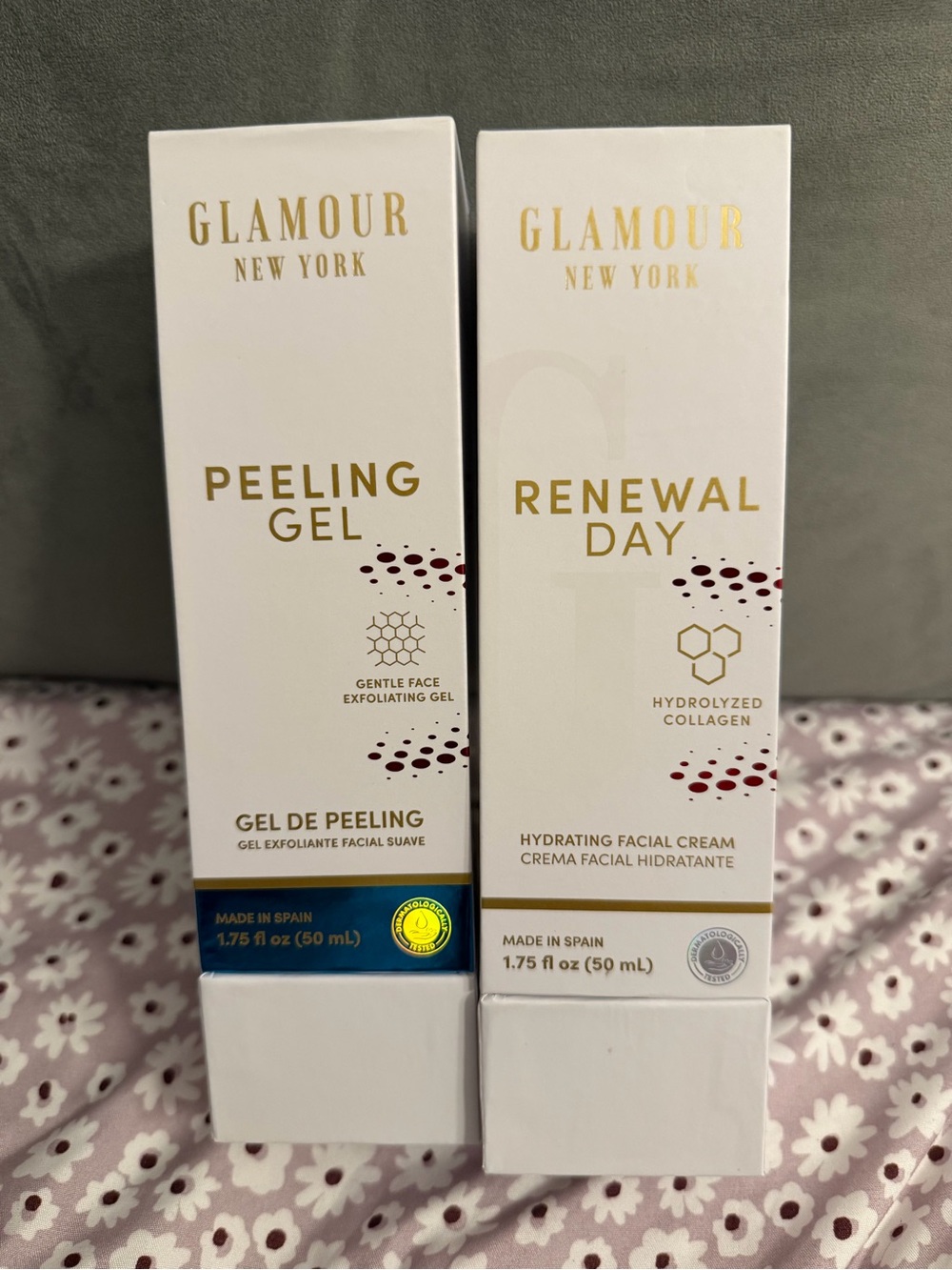 Glamour Set New York Renewal Day Cream & Peeling Gel 1.75 oz Made in Spain New